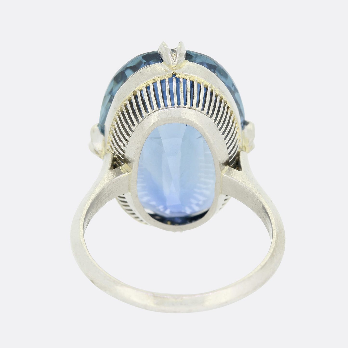 Unheated 18.51 Carat Oval Cut Sapphire Ring