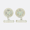 TVJ Emerald and Diamond Round Cufflinks