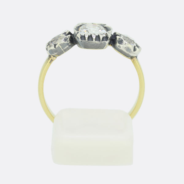 Georgian Style 1.45 Carat Diamond Three Stone Ring
