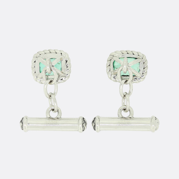 TVJ Cushion Cut Emerald Cufflinks