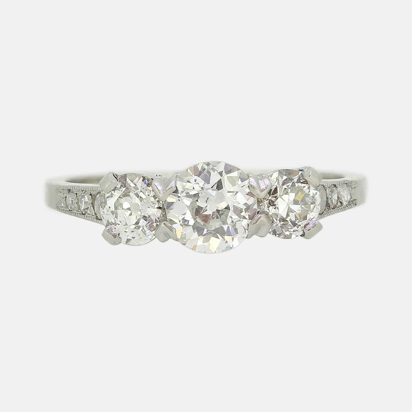 Vintage 1.20 Carat Diamond Three Stone Ring