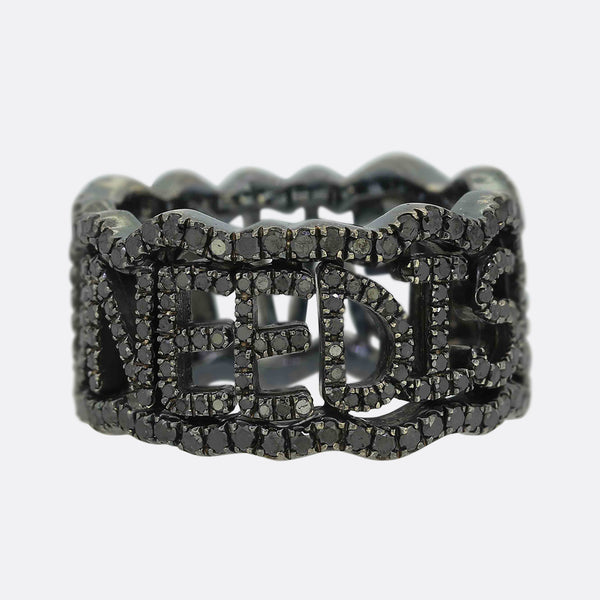 David Morris 'All You Need Is Love' Black Diamond Ring