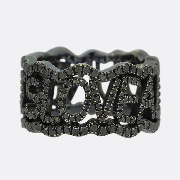 David Morris 'All You Need Is Love' Black Diamond Ring