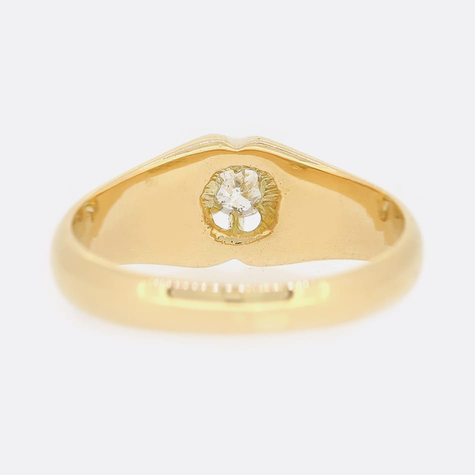 1920s 0.10 Carat Old Cut Diamond Gypsy Ring