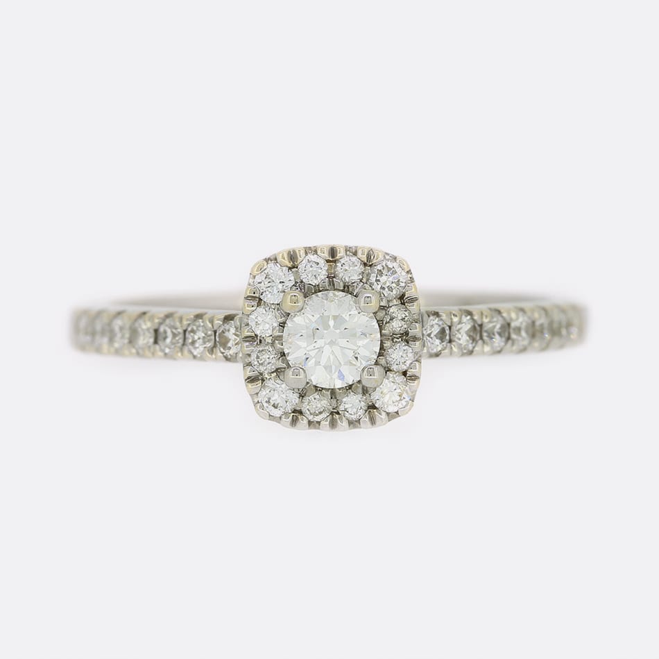 0.50 Carat Diamond Halo Engagement Ring