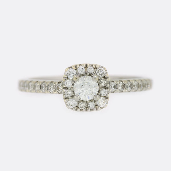 0.50 Carat Diamond Halo Engagement Ring