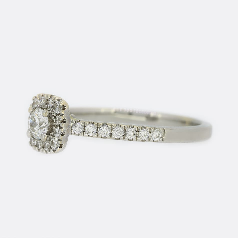 0.50 Carat Diamond Halo Engagement Ring