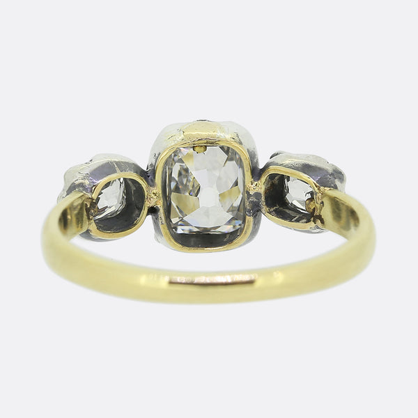 Georgian Style 1.45 Carat Diamond Three Stone Ring