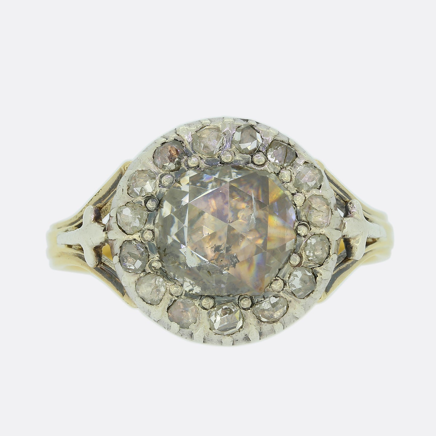 Antique Rose Cut Diamond Cluster Ring
