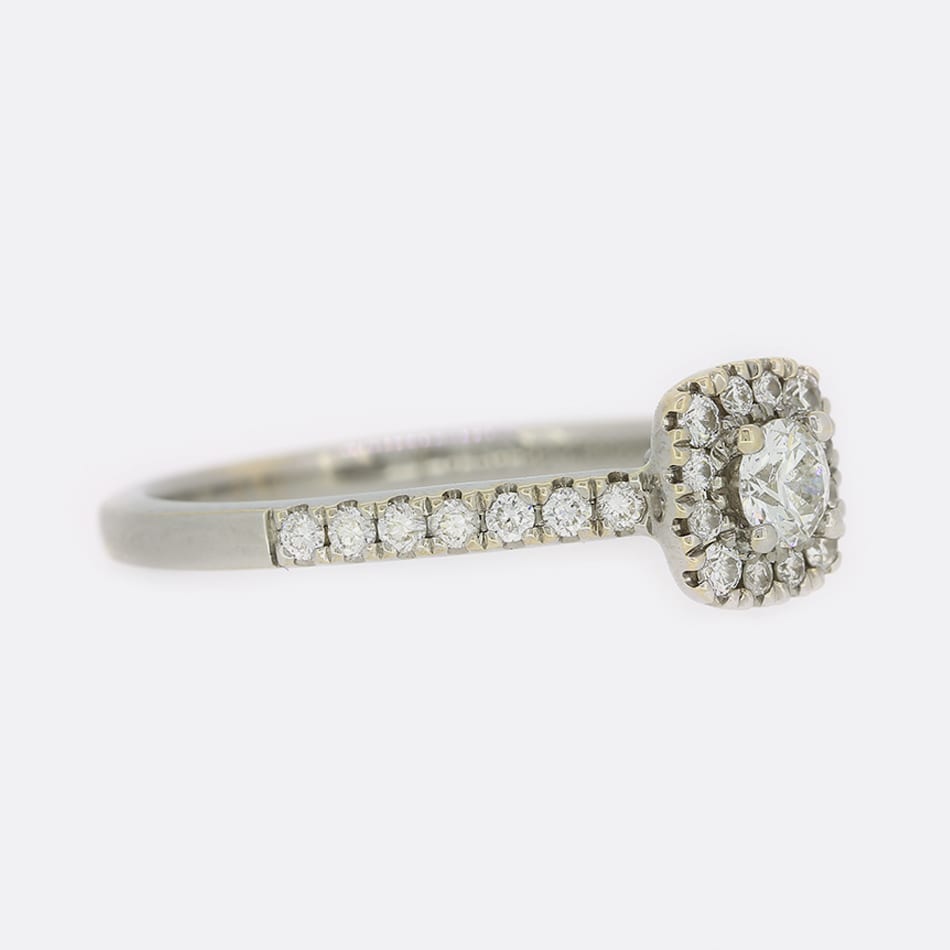 0.50 Carat Diamond Halo Engagement Ring