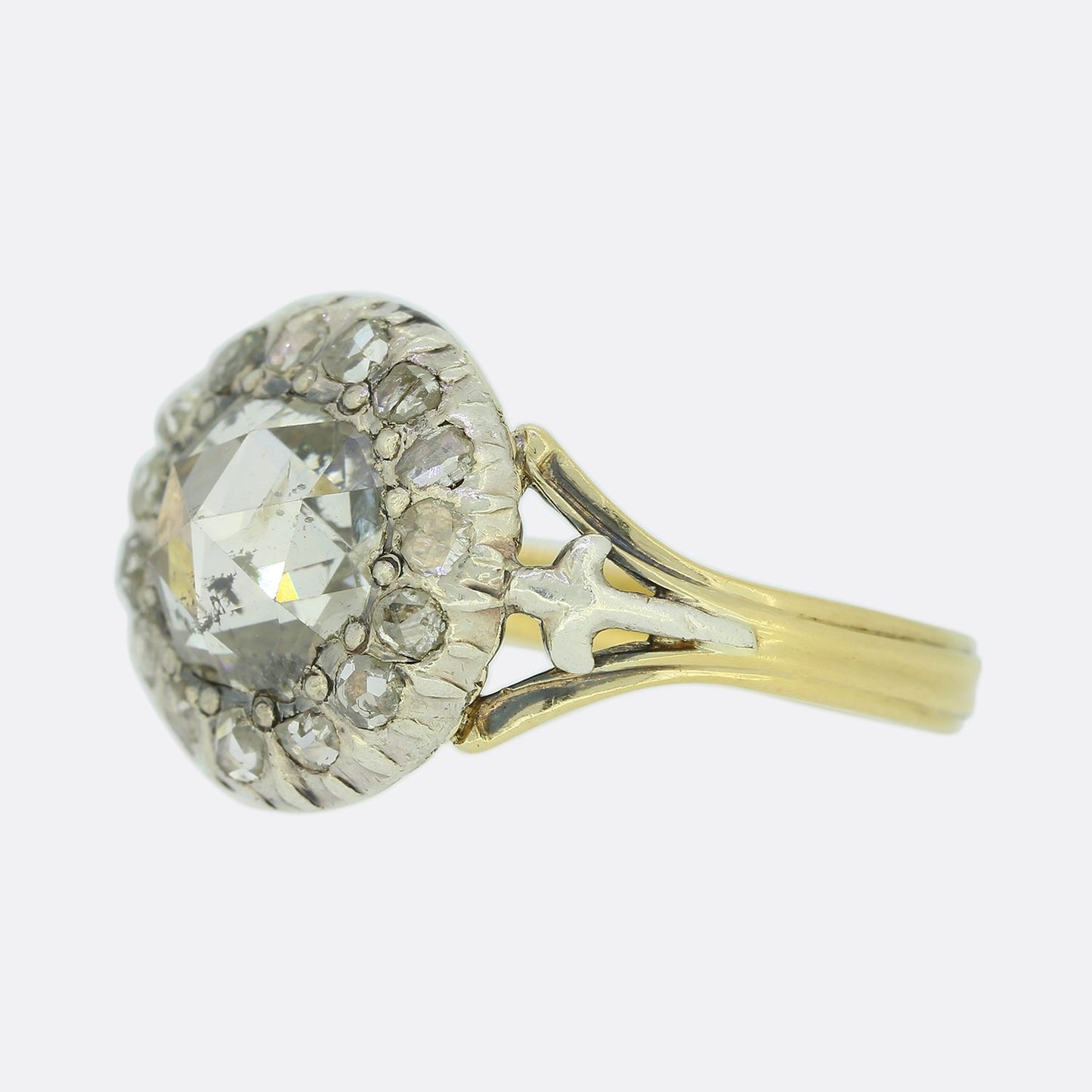 Antique Rose Cut Diamond Cluster Ring