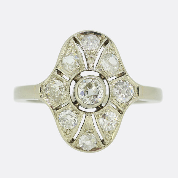 Art Deco 0.65 Carat Old Cut Diamond Target Ring