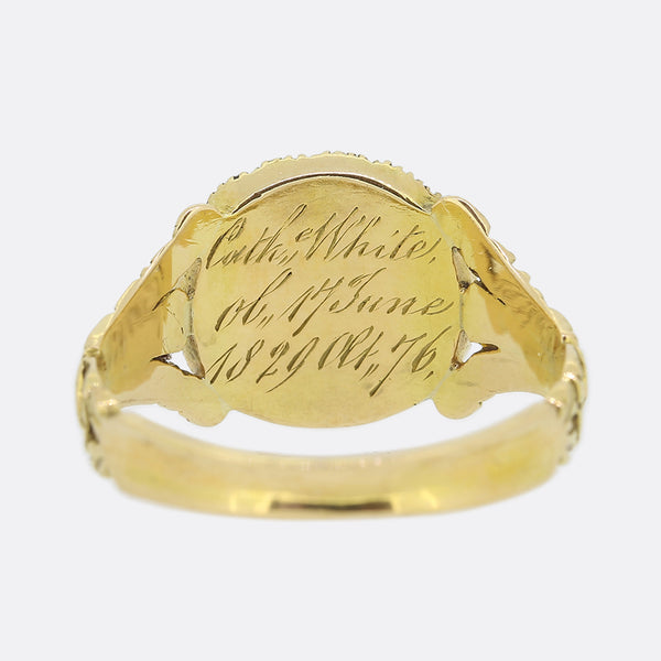 Georgian Pearl, Turquoise and Enamel Mourning Ring