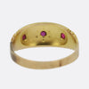 Victorian Ruby and Pearl Sunflower Ring