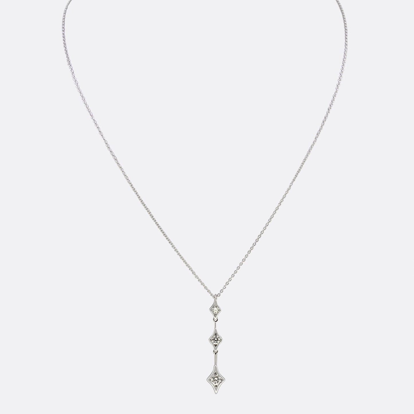 De Beers 0.35 Carat Diamond Pendant Necklace
