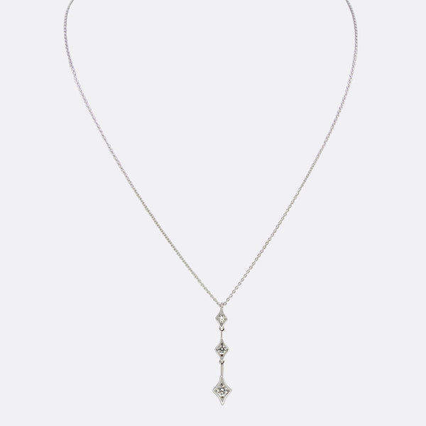 De Beers 0.35 Carat Diamond Pendant Necklace