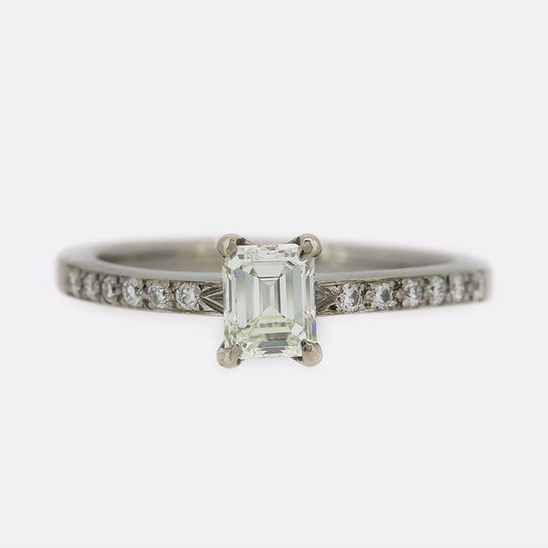 0.50 Carat Emerald Cut Diamond Solitaire Engagement Ring