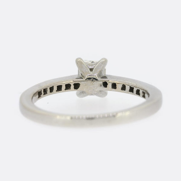 0.50 Carat Emerald Cut Diamond Solitaire Engagement Ring