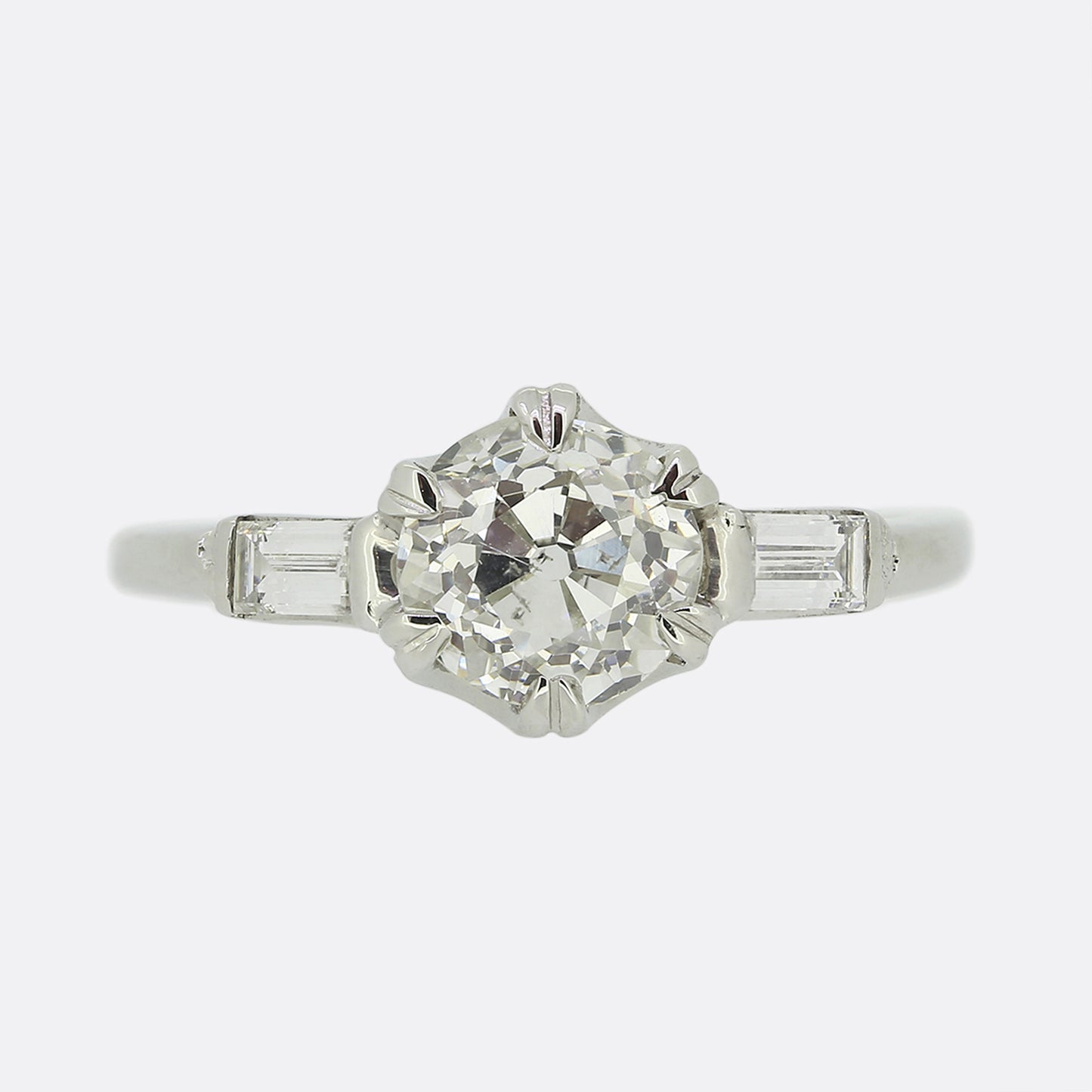 1.09 Carat Old Cut Diamond Solitaire Ring