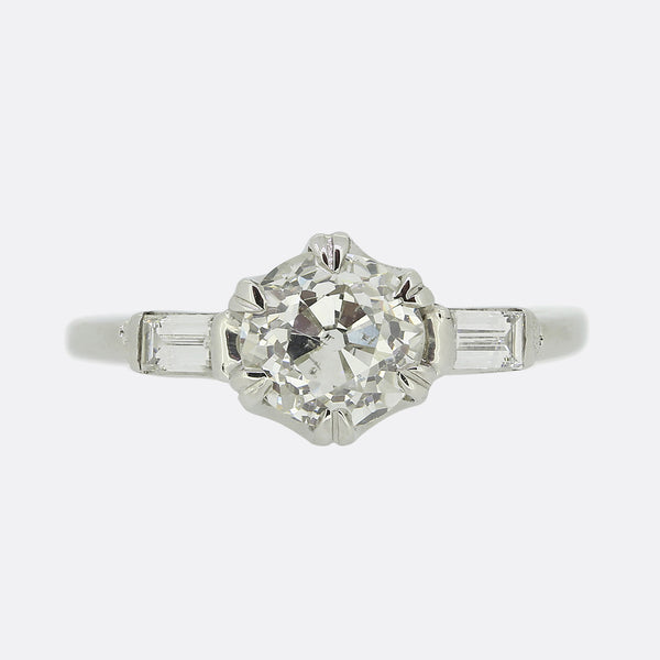 1.09 Carat Old Cut Diamond Solitaire Ring