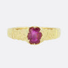 Antique Patterned Ruby Solitaire Ring