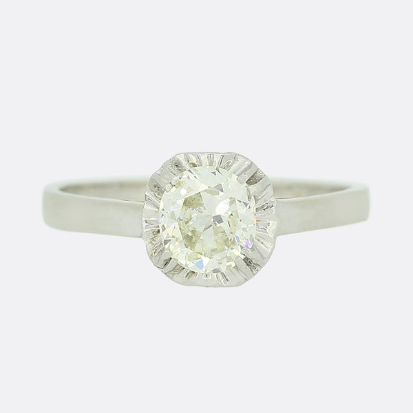 0.75 Carat Old Cut Diamond Solitaire Ring