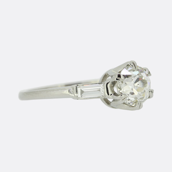 1.09 Carat Old Cut Diamond Solitaire Ring