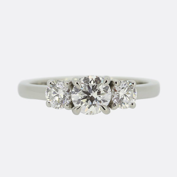 1.02 Carat Diamond Three Stone Engagement Ring