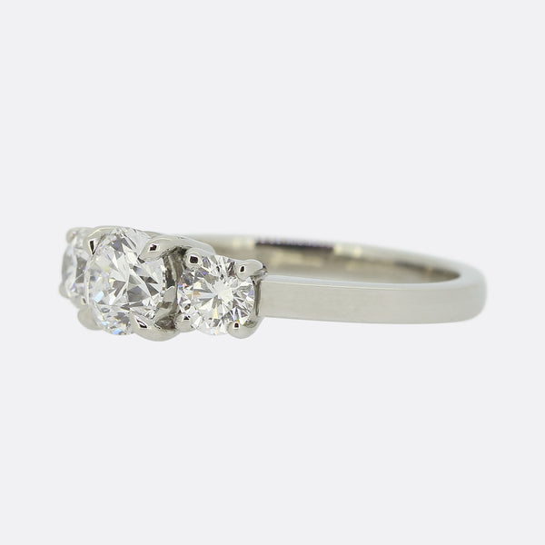 1.02 Carat Diamond Three Stone Engagement Ring