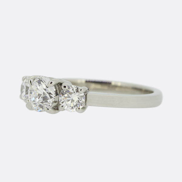 1.02 Carat Diamond Three Stone Engagement Ring