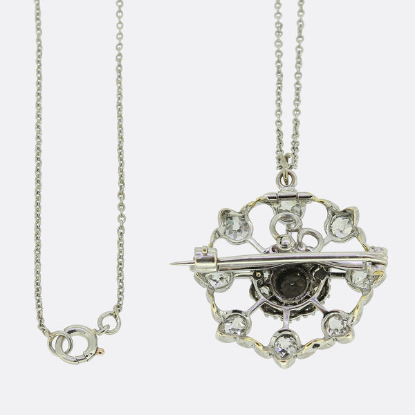 Victorian 1.20 Carat Diamond Target Pendant/Brooch