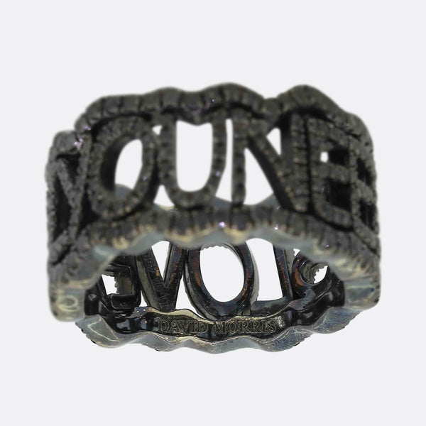 David Morris 'All You Need Is Love' Black Diamond Ring