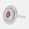 0.65 Carat Ruby and Diamond Cluster Ring