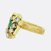 1970s Emerald and Diamond Abstract Ring