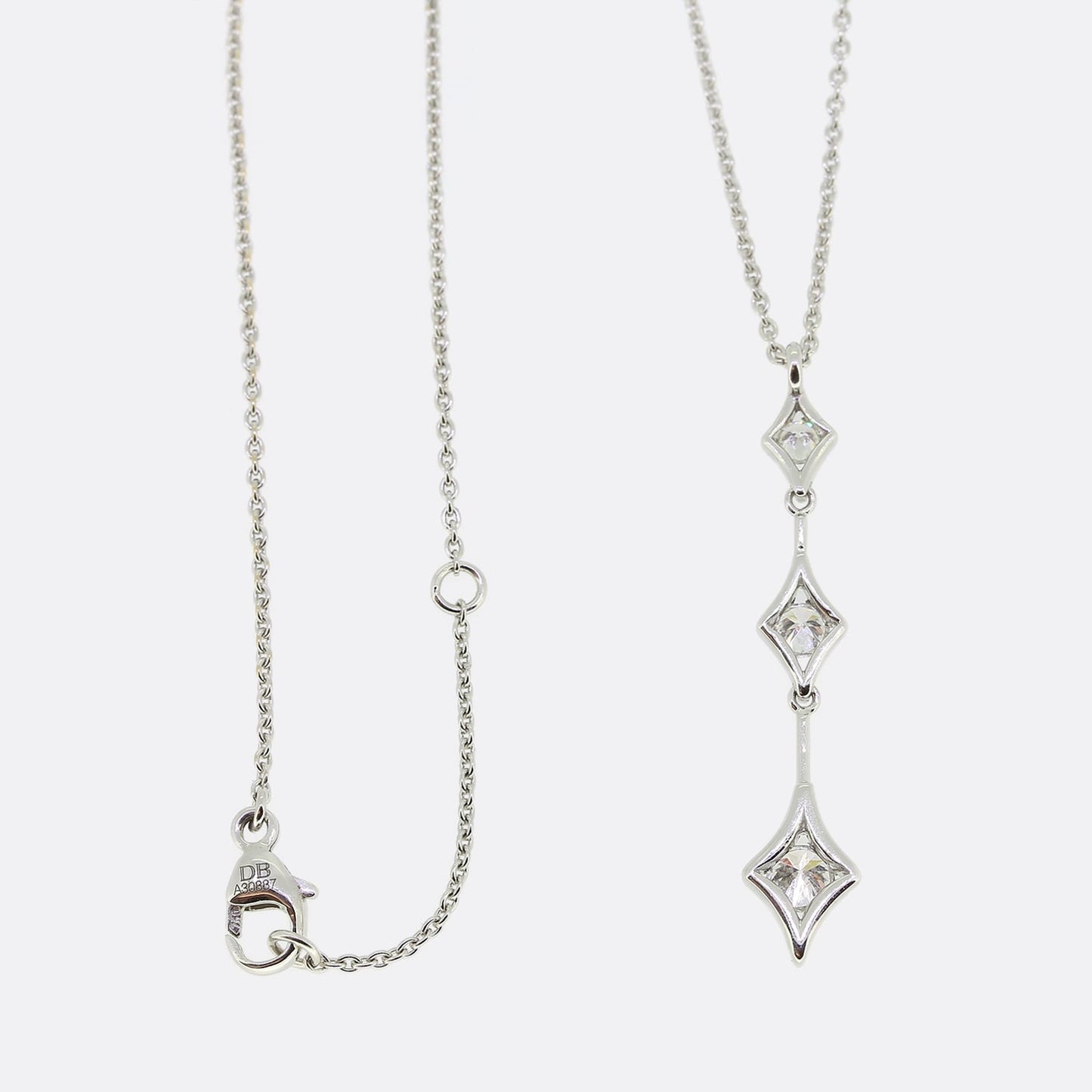 De Beers 0.35 Carat Diamond Pendant Necklace