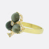 Victorian Chrysoberyl Cats Eye and Diamond Clover Ring