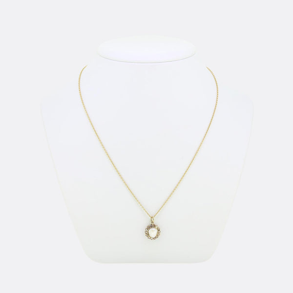 Victorian Pearl and Diamond Pendant Necklace
