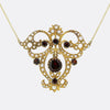 Vintage Garnet and Seed Pearl Drop Necklace