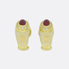 Fabergé Cabochon Ruby, Diamond and Enamel Earrings