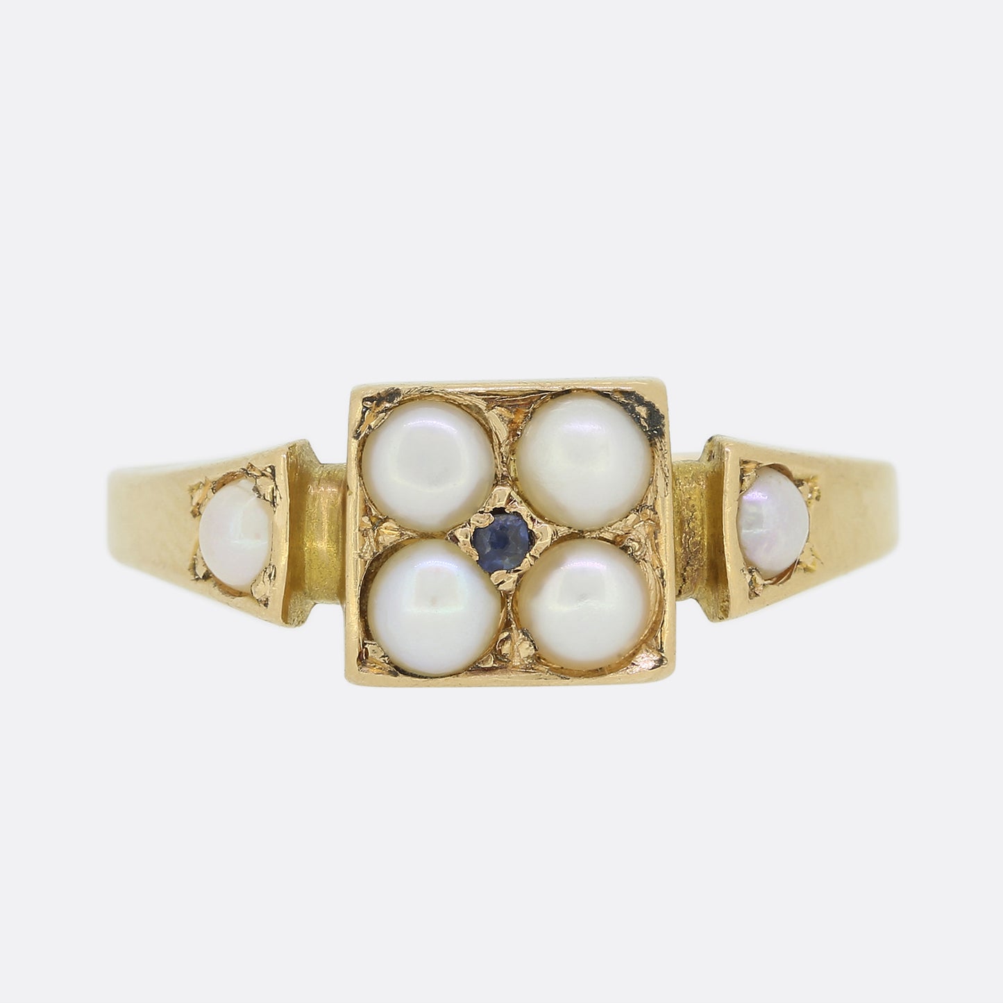 Victorian Sapphire and Pearl Ring