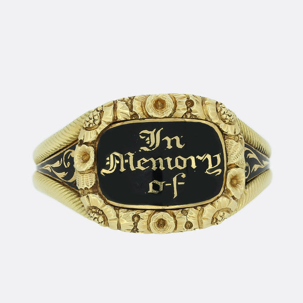 Victorian 'In Memory Of' Enamel Mourning Ring