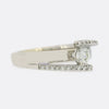 Brilliant Cut Diamond Crossover Solitaire Engagement Ring