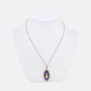 Victorian Diamond and Enamel Navette Pendant Necklace