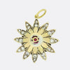 Victorian Ruby and Diamond Flower Pendant
