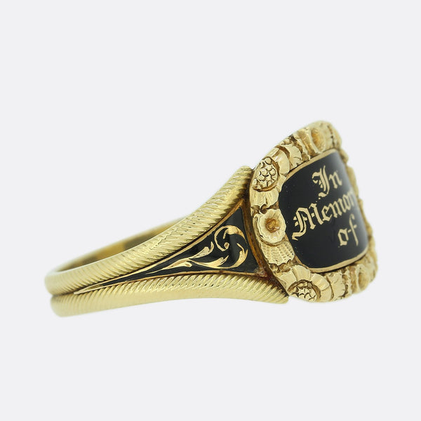 Victorian 'In Memory Of' Enamel Mourning Ring