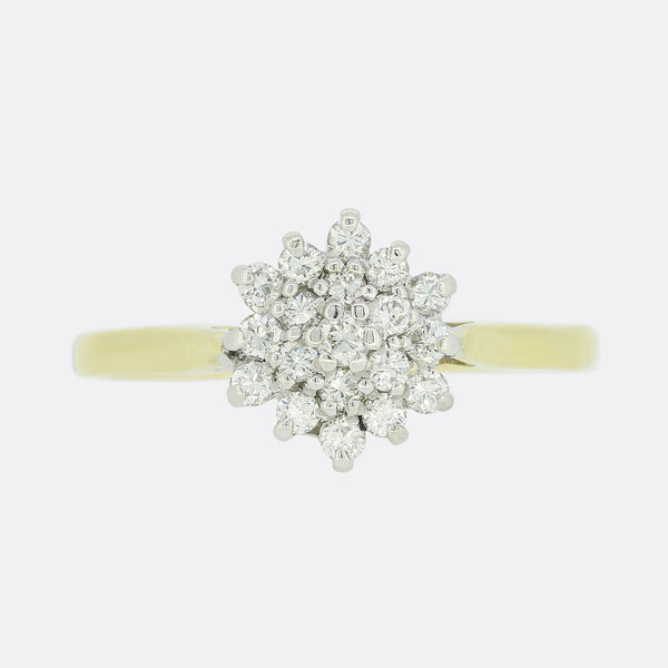 Vintage 0.20 Carat Diamond Daisy Cluster Ring