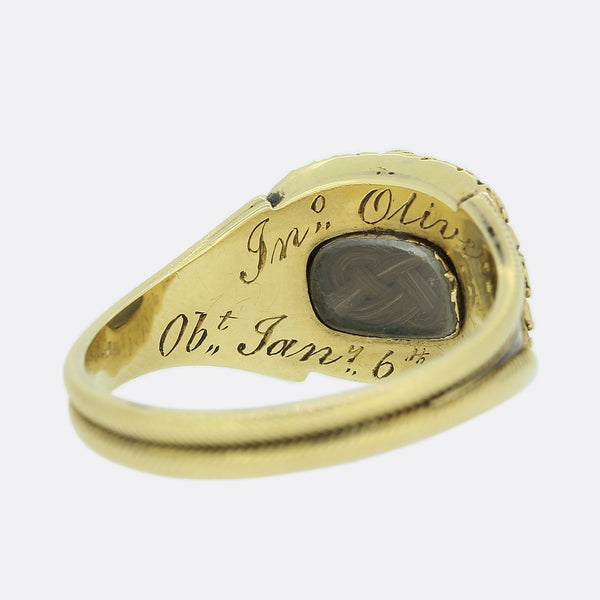 Victorian 'In Memory Of' Enamel Mourning Ring