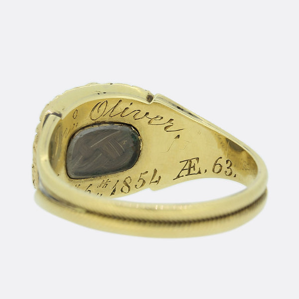 Victorian 'In Memory Of' Enamel Mourning Ring
