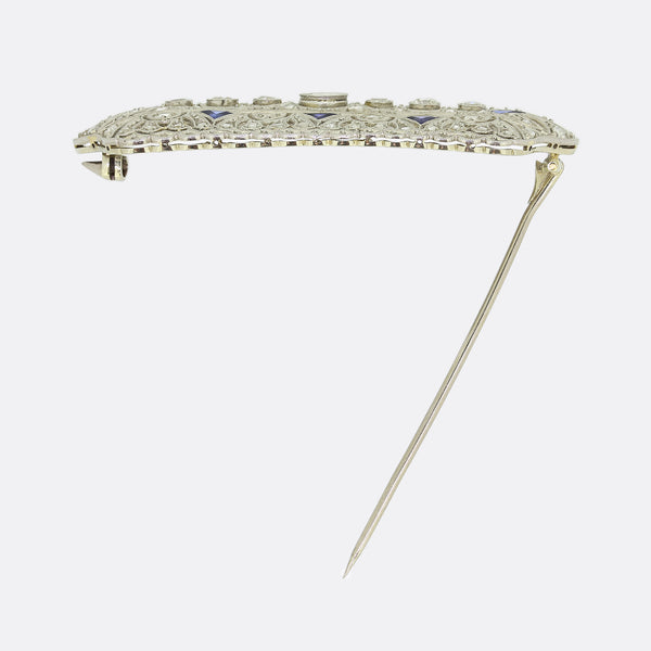 Art Deco Sapphire and Diamond Brooch