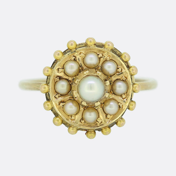 Victorian Pearl Etruscan Ring